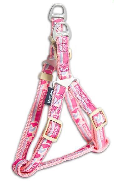 Touchdog Tough Stitched Durable Embroidered Leash and Harness - Pink