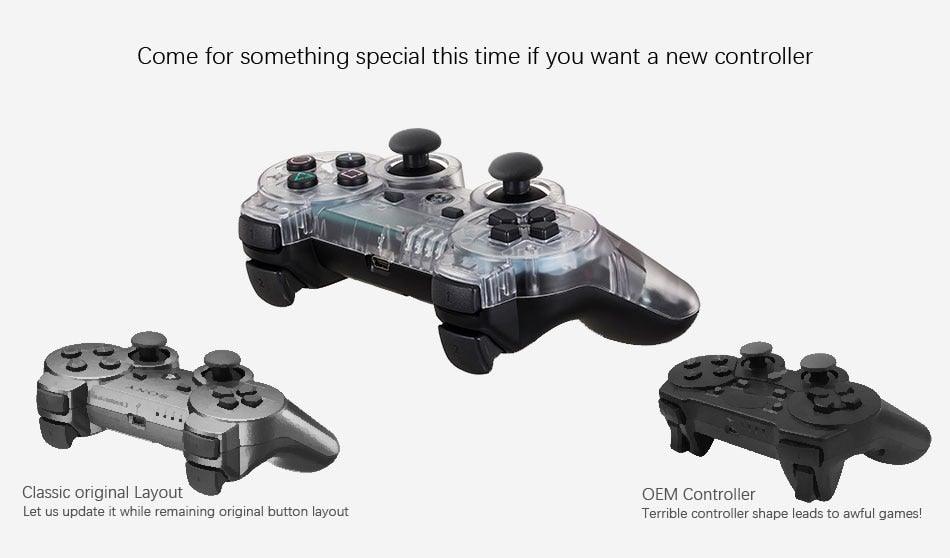 Transparent Eye Catching Wireless Dual Shock Bluetooth Joystick Gamepad Console Controller Compatible With PC Laptop