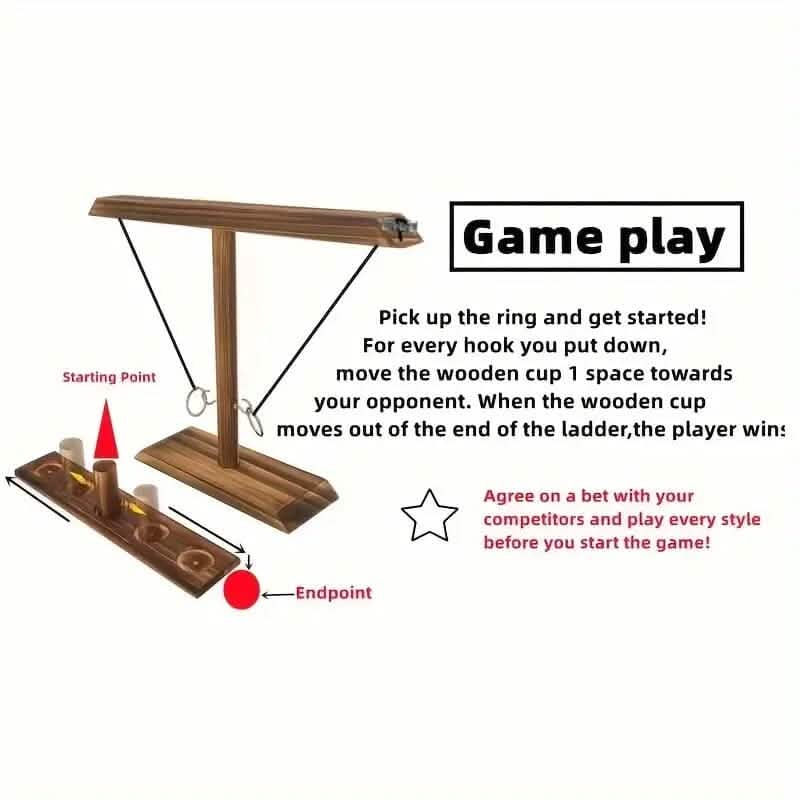 Ultimate Wooden Ring Toss Hook and Ring Indoor Combat Game
