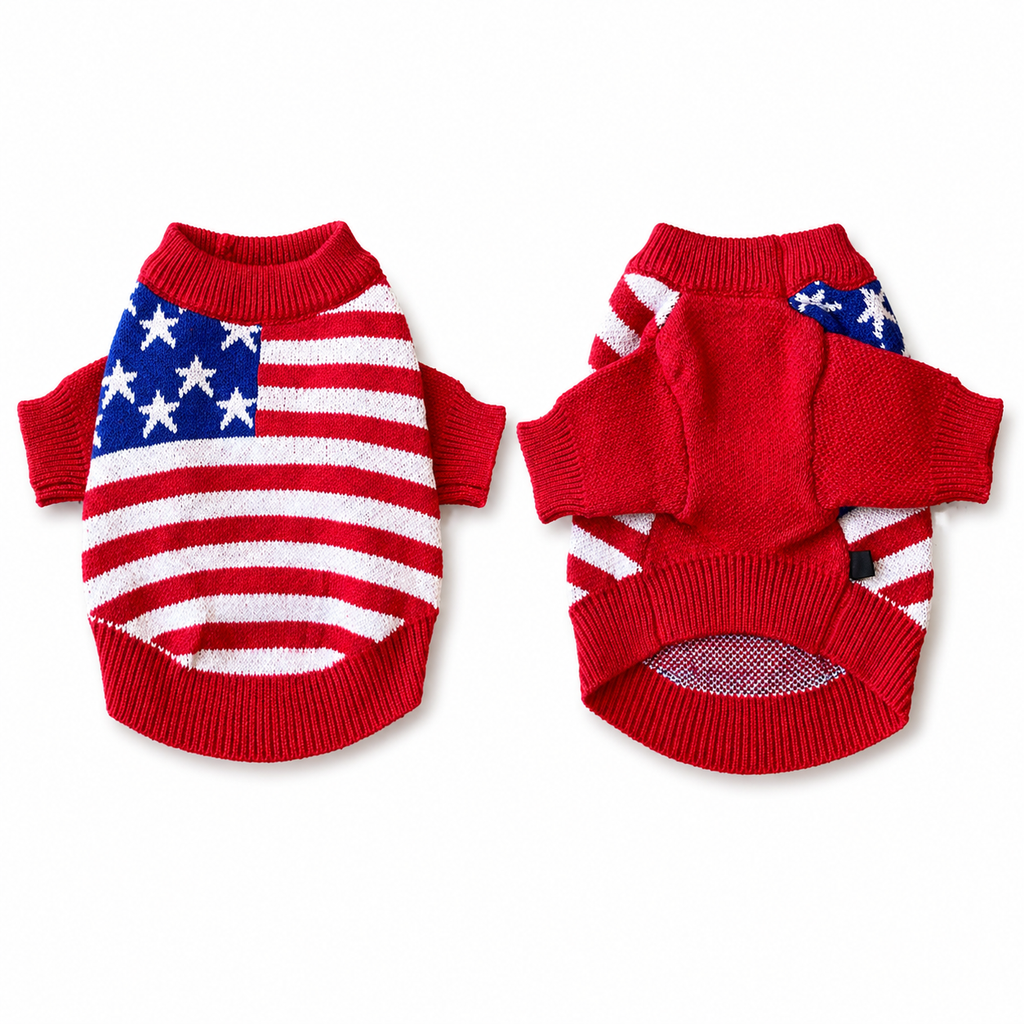 American Flag Knit Dog Sweater