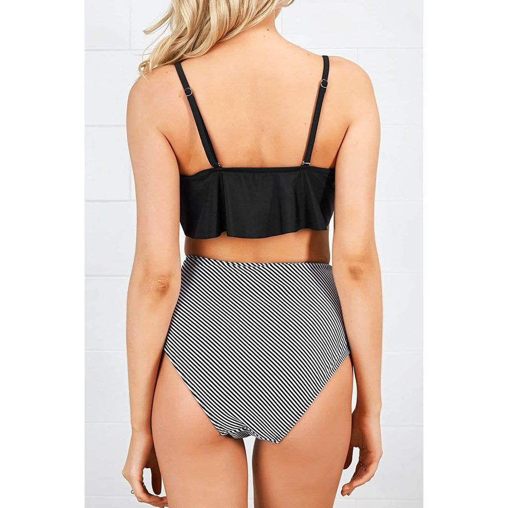 Women's High Waisted Falbala Bikini Set